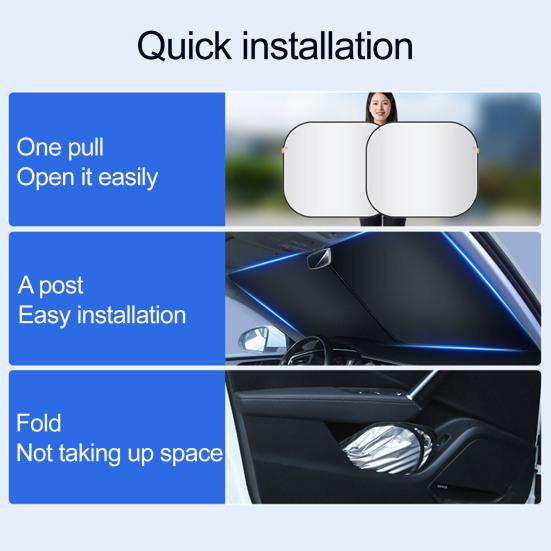 2Pcs Car Windshield Sunshade UV Rays Sun Protection Heat Blocking Foldable Universal SUV Truck Automotive Front Window Sun Visor Protector Cover