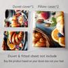Breakfast-themed design. Bedding Duvet cover sets Duvet covers Pillowcases gifts (1 * Duvet Cover 2 * Pillowcases, without duvet insert)