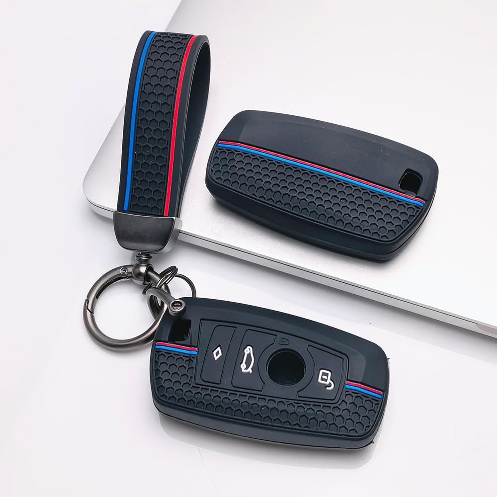 Key Case Cover for BMW F20 F22 F30 F31 F32 F33 F34 F36 with Keychain Anti-Scratch Guard Shockproof Protection Soft Grip Texture Dust Resistant Cover