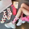 Cute Harajuku Strawberry Love Sweet Socks Middle Tube Breathable  Autumn And Winter Casual Socks
