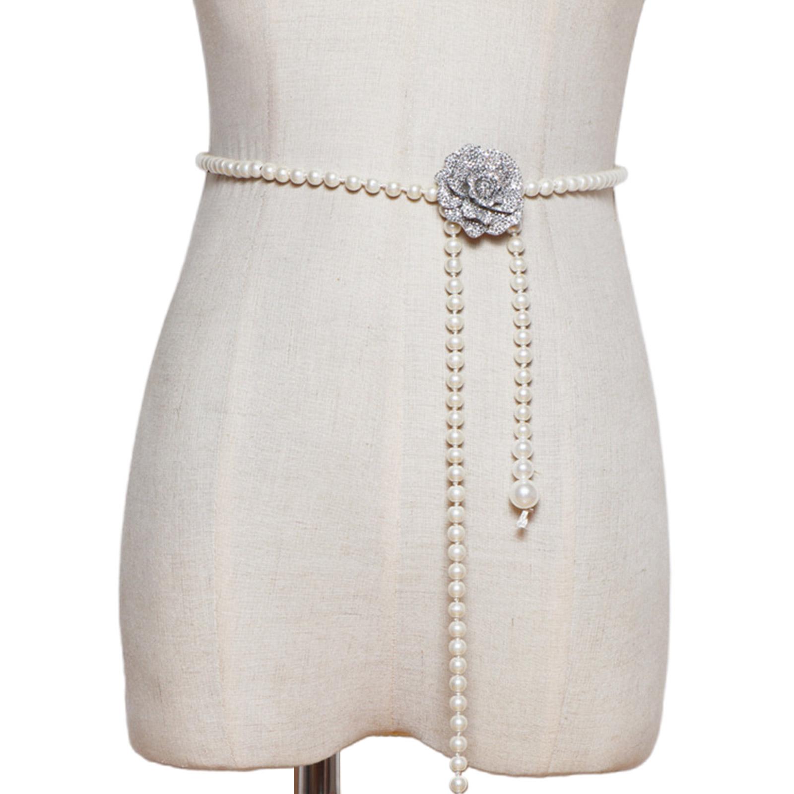 

Поясная цепочка с жемчужным цветком для женщин и девочек, цепочка для тела, ювелирные изделия, цепочка на живот, длинное ожерелье, цепочка на талию, украшение для платья