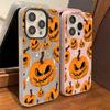 Halloween Kürbis Handyhülle für iPhone 16 Pro Max/17 Pro mit großem Kameraausschnitt