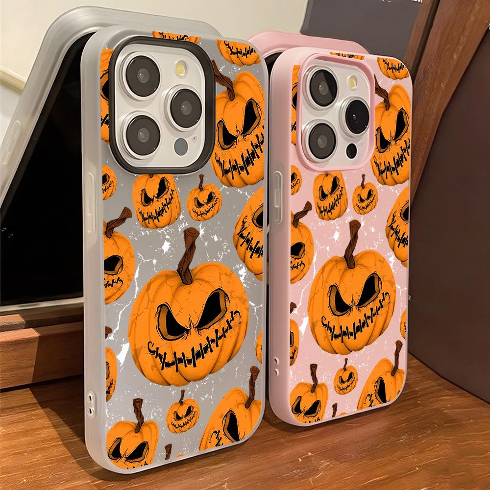 Halloween Pumpkin Phone Case for iPhone 16 Pro Max/17 Pro with Large Camera Cutout