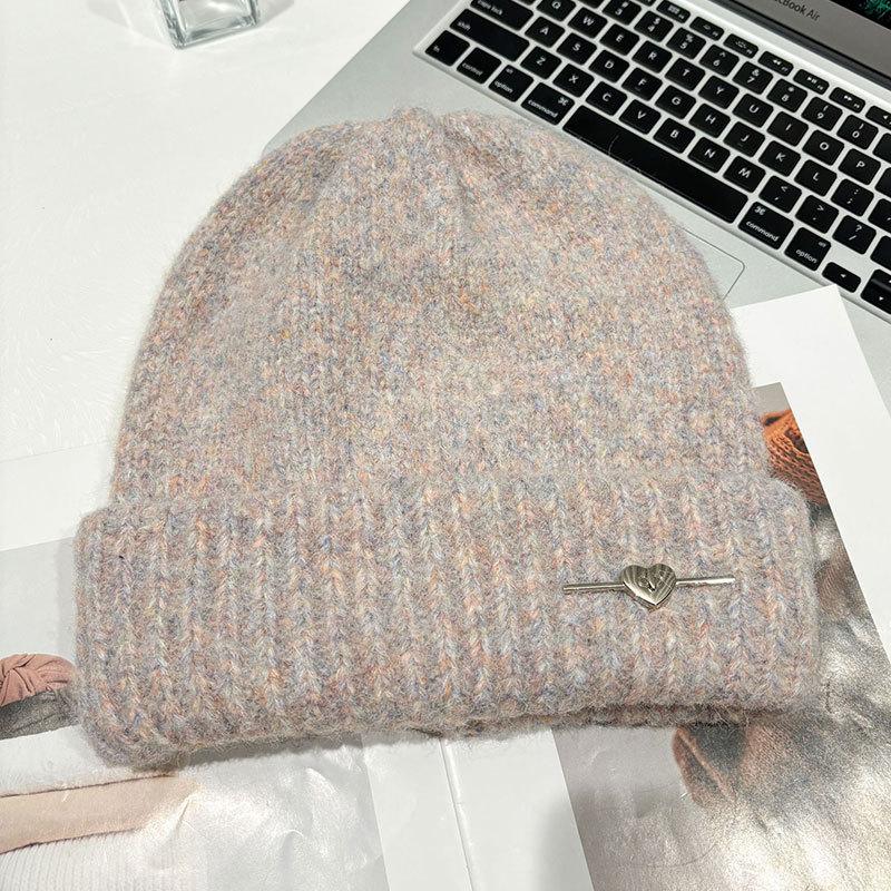 Autumn and Winter Love Knitted Warm Hat Women's Outdoor Wind and Cold Cover Ear Protection Cycling Sports Hat Hat