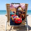 1pc Cars1 Beach Towel with Custom Name, Beach/Swimming/Bath/Picnic/Camping Towel, Suitable for Seaside Beaches