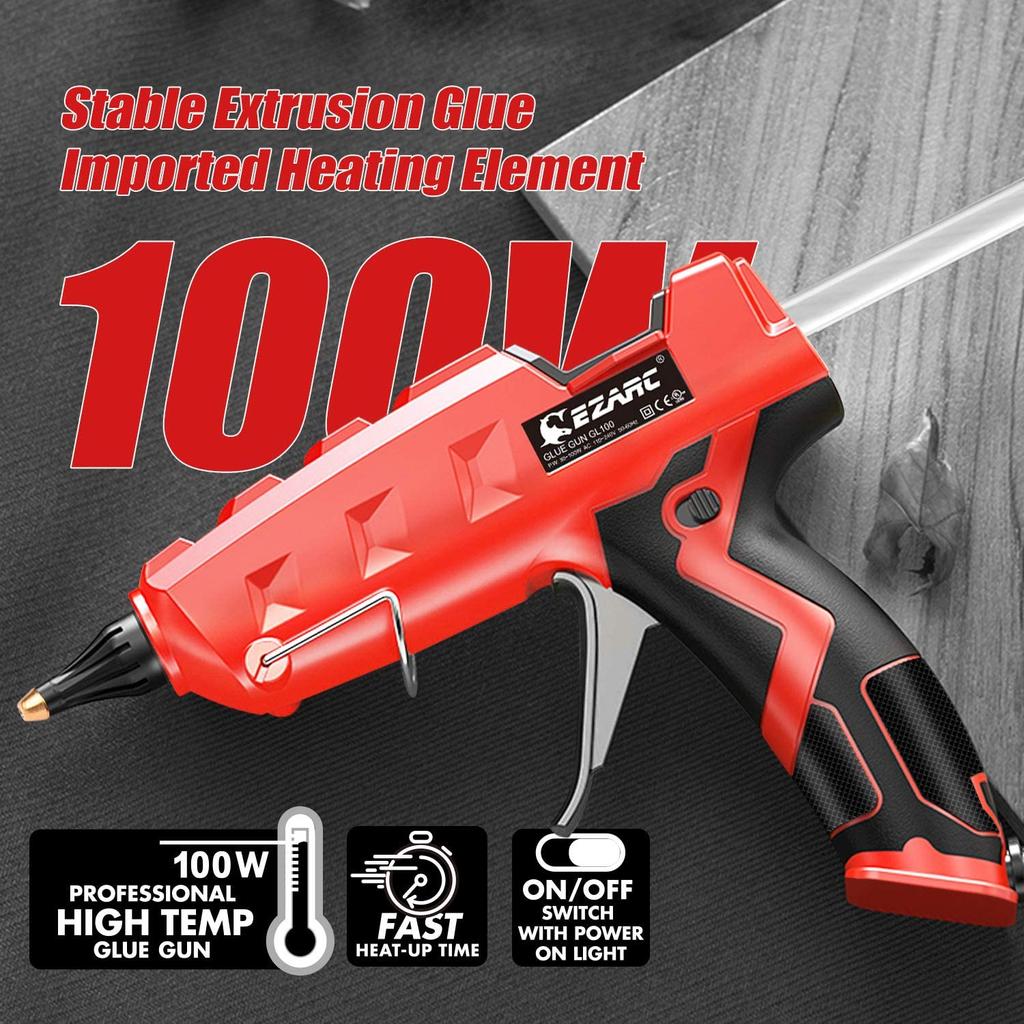 Pistola per Colla a Caldo 100W Heavy Duty Taglia Standard Kit Pistola per Colla con 20 Pezzi di Stick di Colla (150 x 11mm),per Casa, Ufficio Riparazioni Rapide