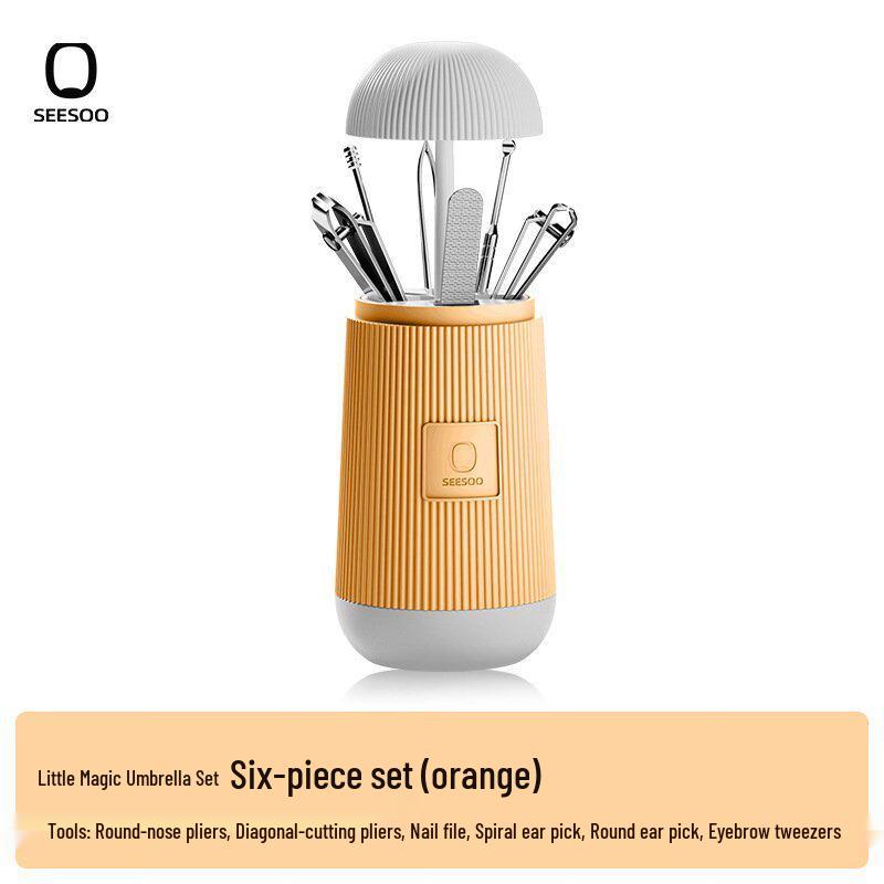 Seesoo Portable Nail Clipper & Ear Pick Set 6-piece Set оранжевый