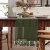 Simple Long Tassel Solid Color Table Runner Woven Dining Table Decoration for Wedding Party Soft Reusable Easy-Care Placemat