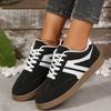 Women's Plus Size White Sneakers Retro Casual Versatile Round-Toe Sports Running Flat Canvas Trainers