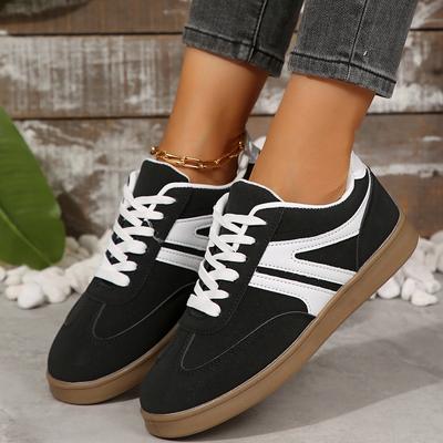 Damen Übergröße Weiße Sneaker Retro Lässig Vielseitig Runde Zehenpartie Sport Laufen Flach Leinwand Turnschuhe