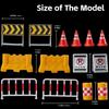 Miniature Traffic Barrier Set Warning Color Plastic Roadblocks Model Figure Props for Microlandscape Sand Table Setting