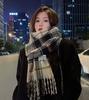 1116 Christmas Atmosphere New Year's Red Plaid Scarf Women's Winter Versatile Thickened Senior Sense Students Keep Warm