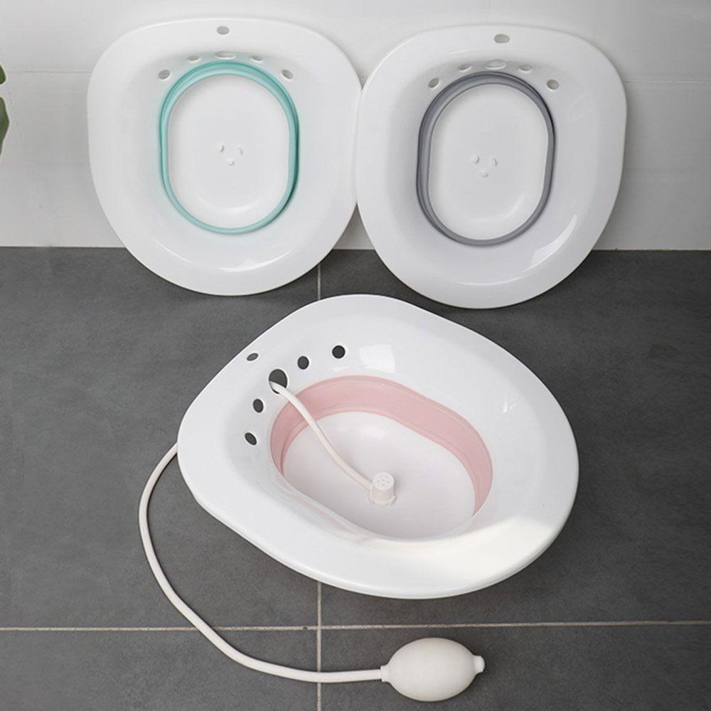 Easy To Use Foldable Sitz Bath Kit Portable Basin Universal Fit Hip Bath Bowl Manual Flushing Postpartum Care Kit Toilet Seat