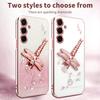 KADEM For Samsung Galaxy A55 5G Case Dragonfly Kickstand TPU Flowers Glitter Phone Cover