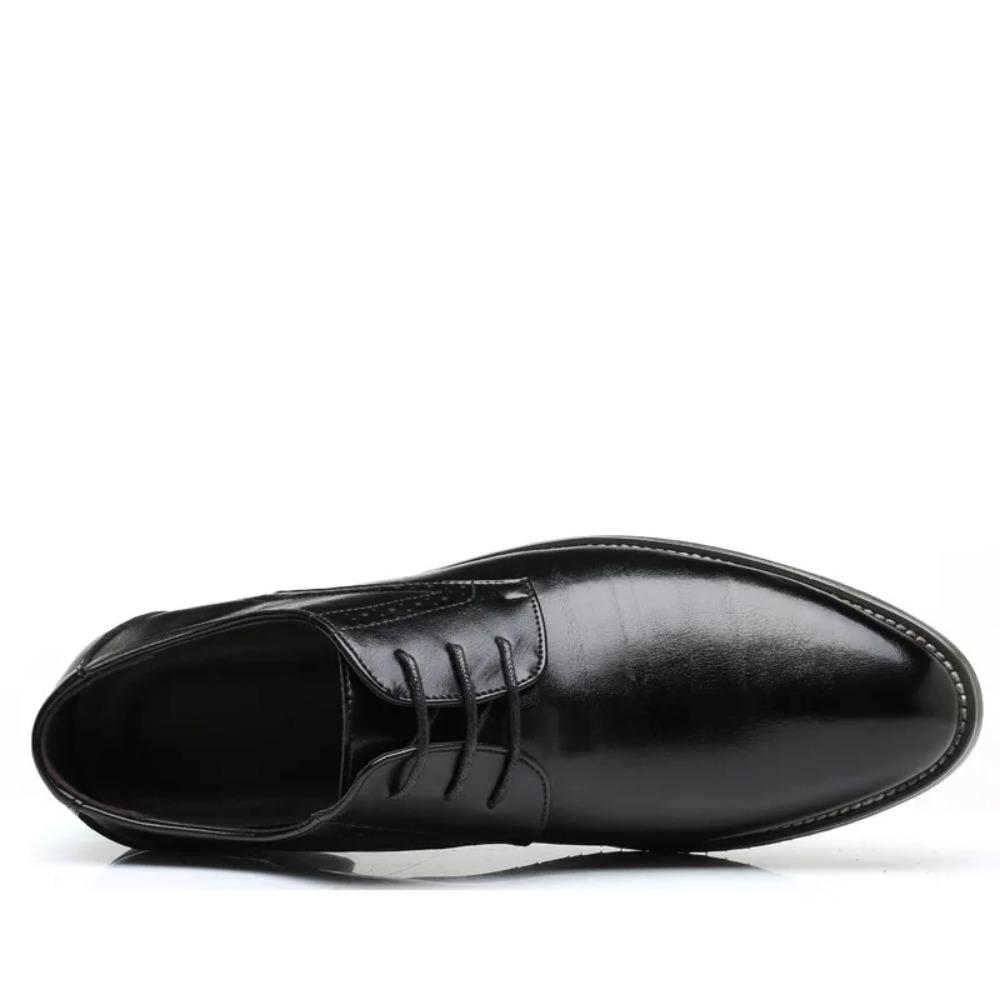 Men's Business Leather Shoes British Brown Pointed Lace Business Casual Leather Shoes Men Dress Shoes Sapato Social Masculino