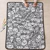 Cross-stitch DIY Fun Graffiti Blanket – Hand-painted Coloring Gift Blanket