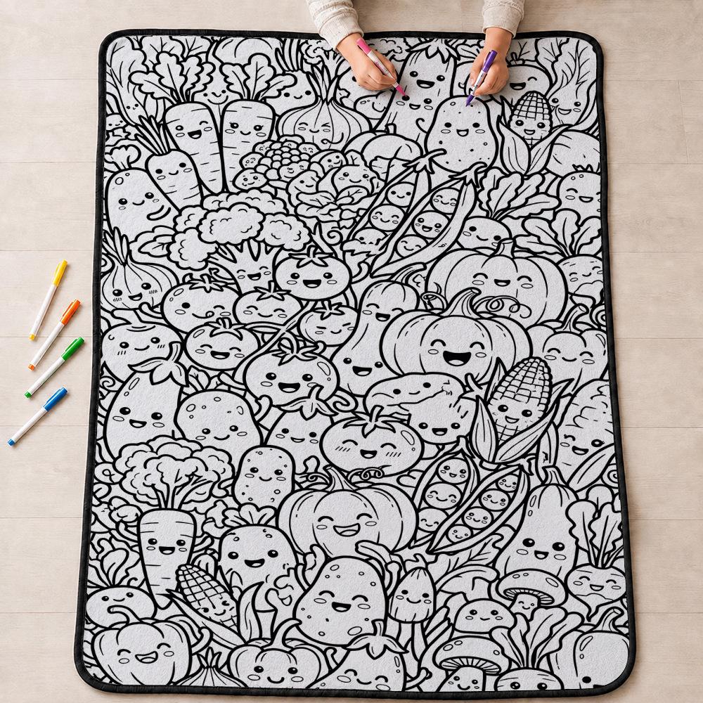 Cross-stitch DIY Fun Graffiti Blanket – Hand-painted Coloring Gift Blanket