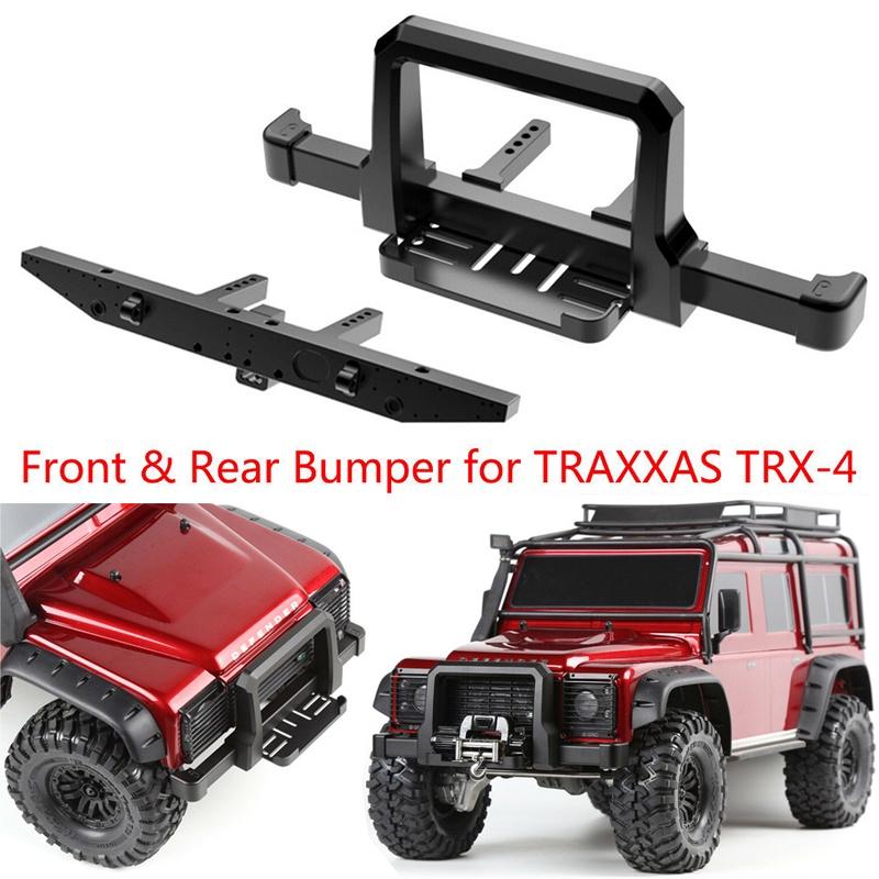Cnc Aluminum Front Rear Winch Bumper Set For 1/10 Rc Crawler Traxxas Trx-4