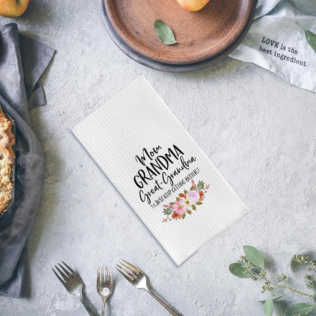 Great Grandma Kitchen Towels - Great Grandma Gifts,Great Grandma Baby Announcement, Great Grandma Mothers Day Dish Towel 16 X 24 Inches (Chenille)