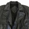 Rindsleder Motorradjacke Gestepptes Innenfutter [9/Herren L-XL/Schwarz] Mantel(GEBRAUCHT)