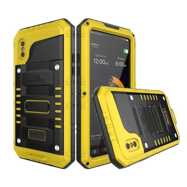 IP68 Waterproof Metal Phone Case Heavy Duty Rugged Doom Armor Protect Cover For iPhone 16 15 14 13 12 11 Pro Max XS XR 8 7 Plus