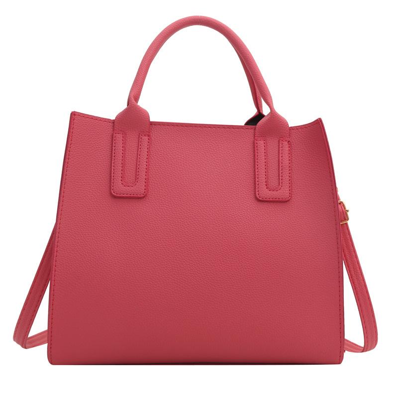 Jednoduchá jednobarevná kabelka, módní taška přes rameno, retro pu dámská taška, velká kapacita, všestranná dámská taška