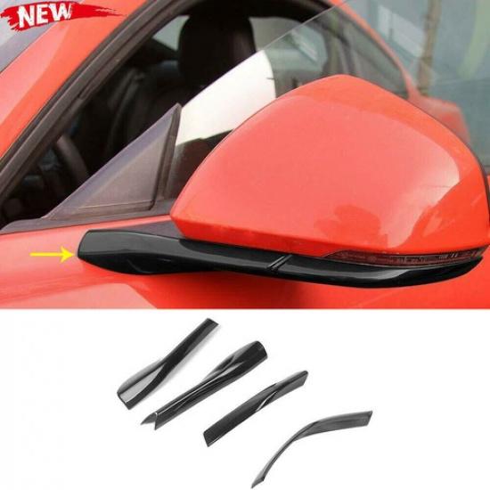Black Rearview Mirror Decoration Sticker Protector Trim for Ford Mustang 2015-22