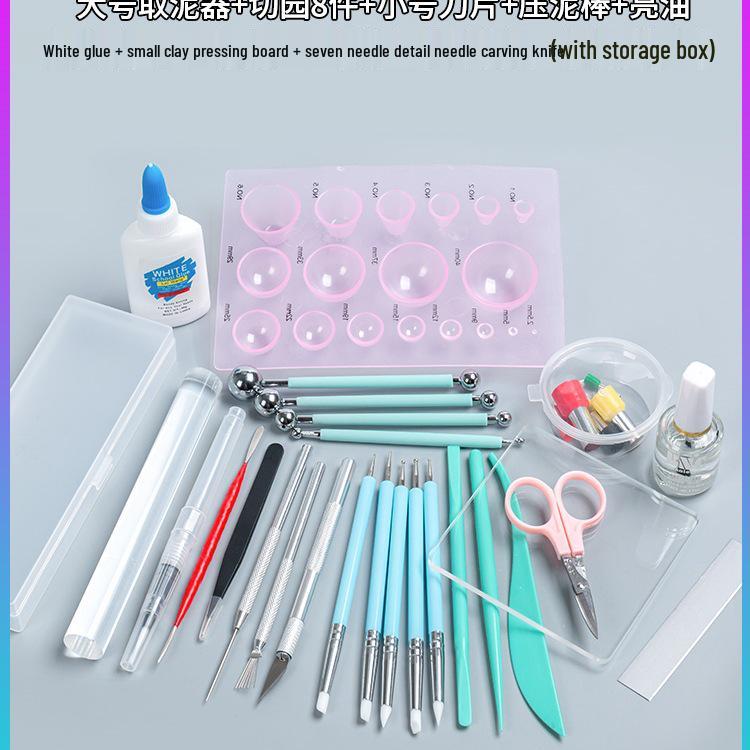 Silicone Double-Ended Dotting and Pressing Pen for Polymer Clay Sculpting