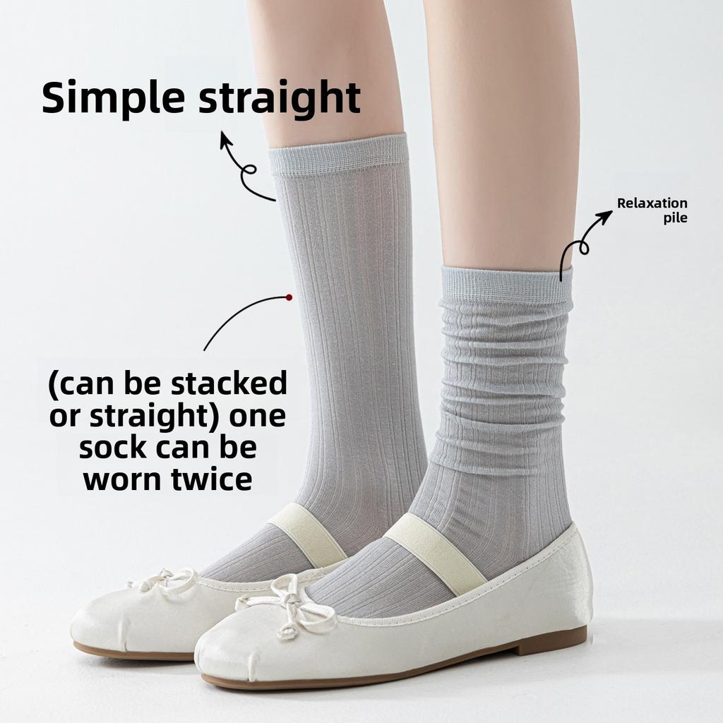 Silk Stockings for Children in A Pile-like Design, with A Slim and Lightweight Style, Suitable for Summer Sports and Odor-resistant, Sweat-absorbent.
