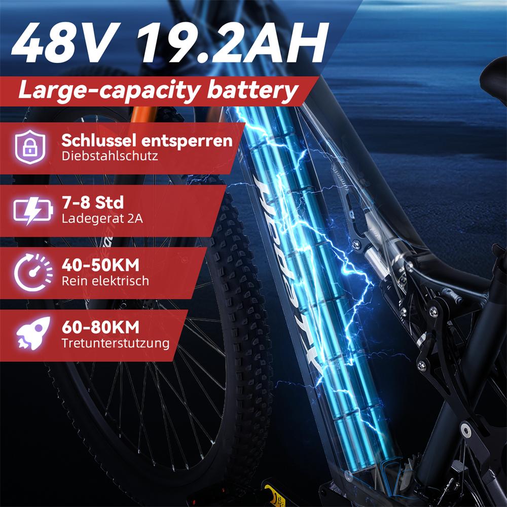 Hedatx TX19 Adult Electric Bike 1000W Motor All-Terrain Electric Bicycle 48V19.2AH Battery Men's E-Mountain E-Bike 29 Inch Tire Ebike