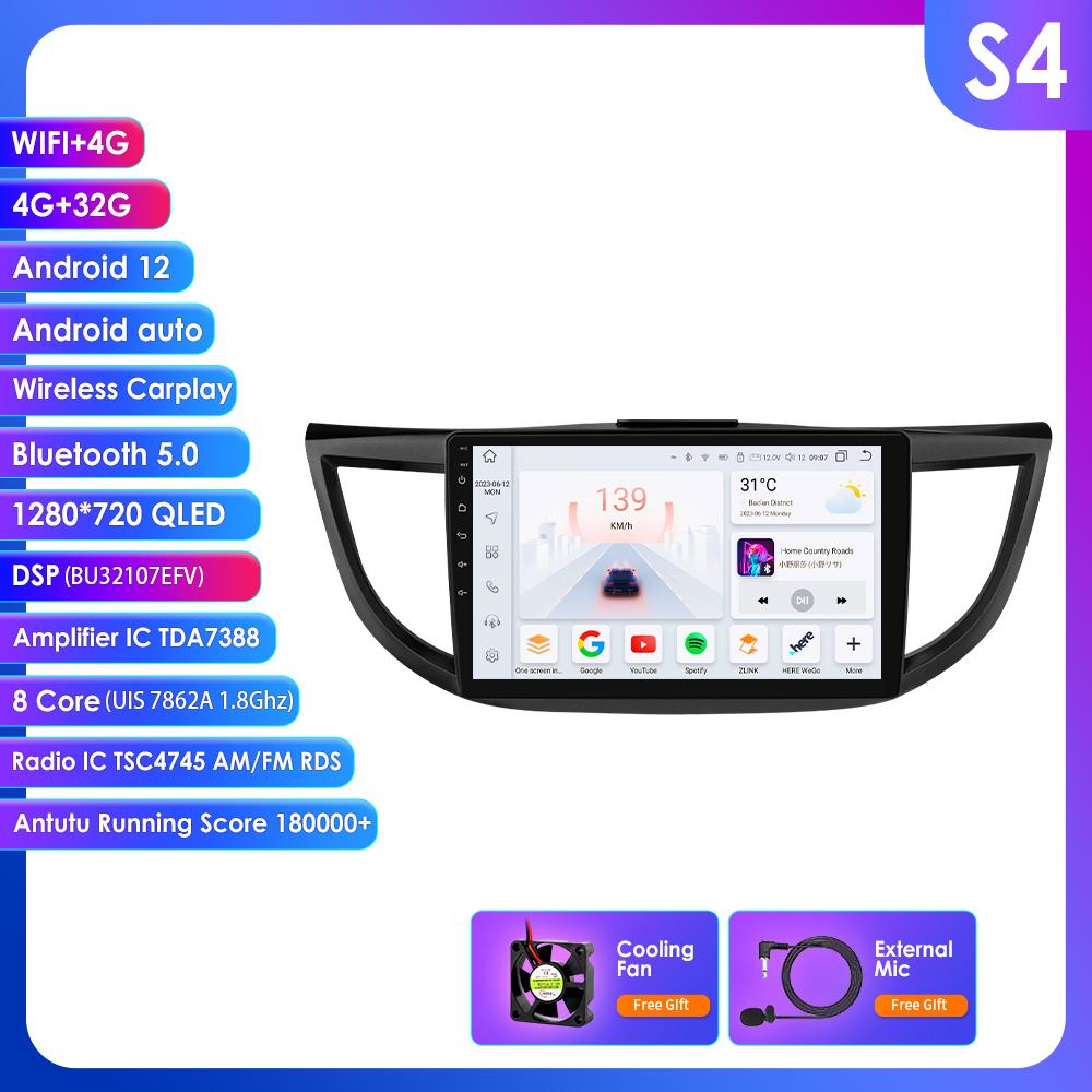 

Ossuret Car Intelligent Systems 2din Android Car Radio for Honda CR-V 4th 2012-2016 Intelligent Multimedia Video GPS Carplay Auto 4G Autoradio WIFI S4 8Core 4G 32G