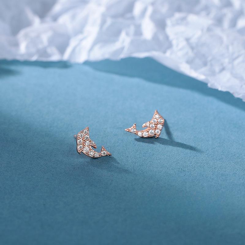 

Милые серьги в виде дельфина для женщин с легкими роскошными маленькими милыми серьгами в виде животных в новом стиле