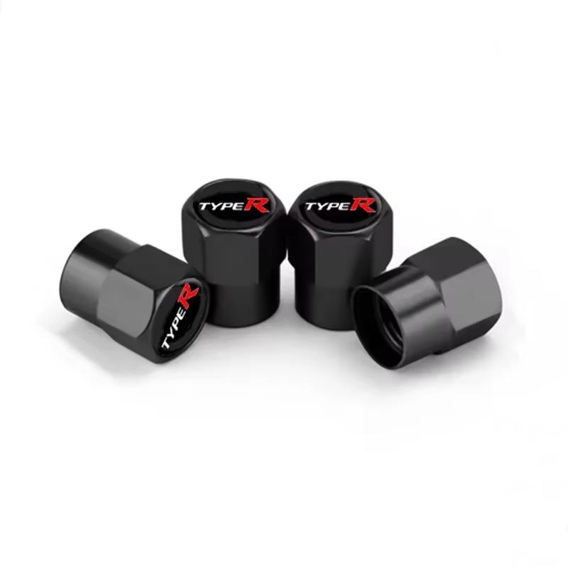 4Pcs Aluminum Type R Tires Valve Caps Car Wheel Valves Tyre Stem Air Caps For Honda Civic Typer City CR-V XR-V HR-V Accord AQVBN1