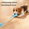 Dog Teething Toy with Treat Dispenser Suction Cup TPR Chew Ball Interactive Boredom Relief Dental Health Self-Play Pet Toy for Anxiety Energy Burn