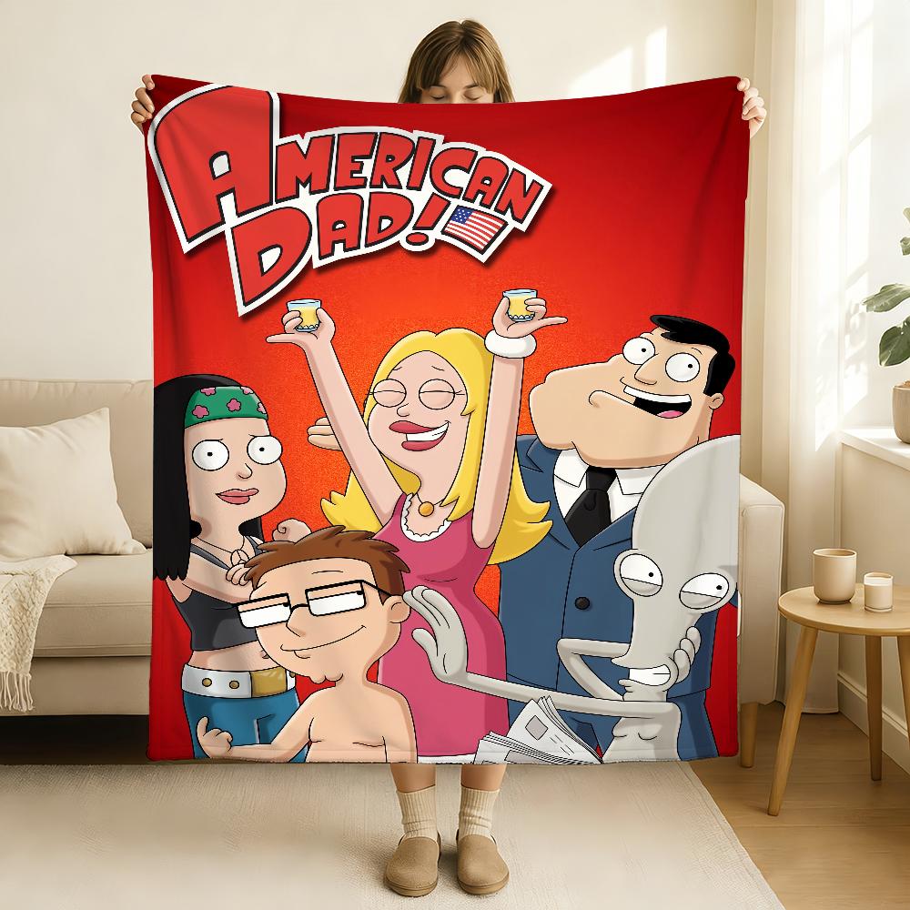 Cartoon A American D Dad! Blanket Soft and Skin Friendly For Couch Bed Napping Bedspread All Seasons Comforter
