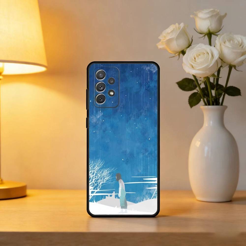 Y-Yorushikas-AS B-Band Soft Silicone Black Cover Phone Case For Samsung Galaxy A73,A72,A71,A70,A53,A52,A51