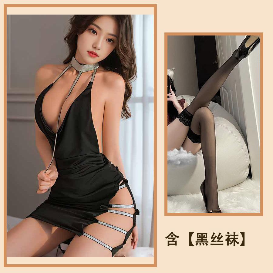 Sex Underwear Sexy Suspender Chain Pajama Set Women's Pajamas Homewear Uniform Temptation One-piece Set