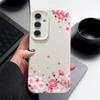 For Samsung S25 Ultra S24 FE S23 S22 A56 A36 A16 A15 A55 Cover Shell Sakura Flower Pattern Slim Soft TPU Leather Texture Shockproof Matte Phone Case