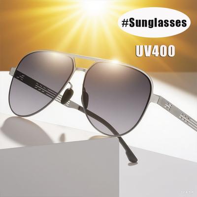 Double Beam Metal Frame Sunglasses UV Protection for Men Women Outdoor Sports Driving Fashion Sun Goggles