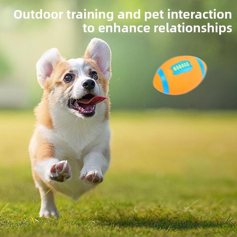 Latex Toy Rugby Ball - Interactive Sound-emitting Cartoon-colored Small Dog-shaped Toy Ball