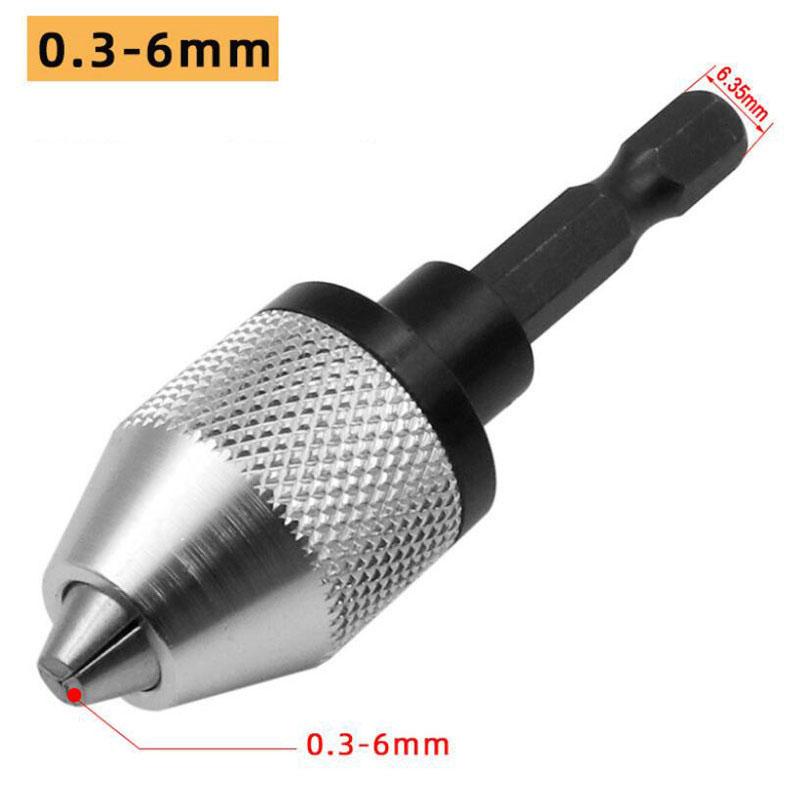 Mini Keyless Chuck Electric Drill Bits Collet Converter Extension Screwdriver Drill Adapter Fixture Tool 1/4" Hex Shank Change