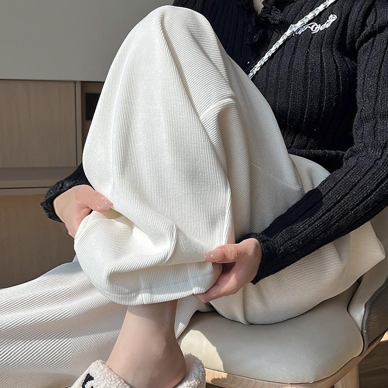 European cotton velvet wide-leg pants women's spring and autumn new lazy wind loose Yamamoto pants thin drape straight casual pants