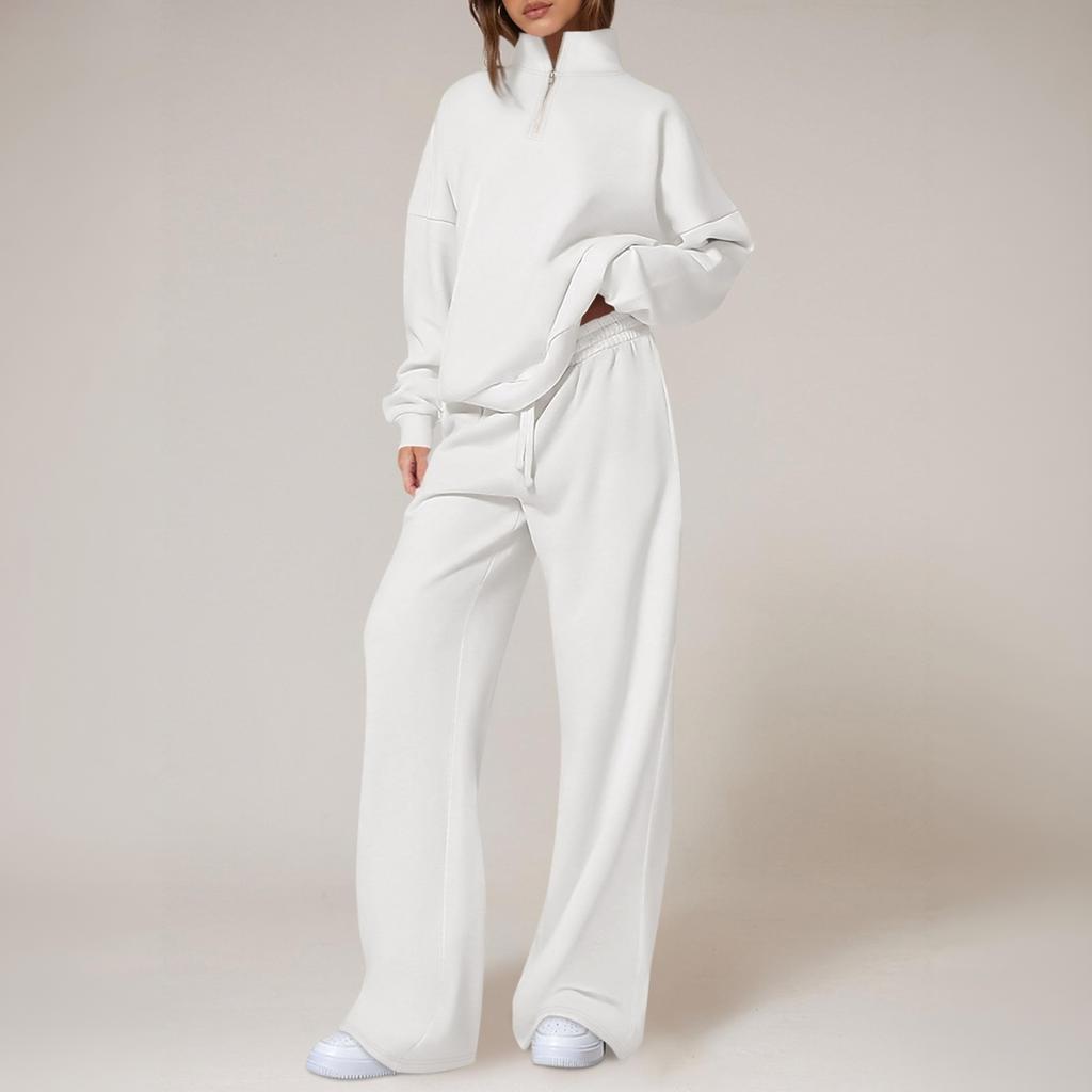 Women's Off Shoulder Long Sleeve Knit Two Piece Set Hollow Out Color Casual Outfit