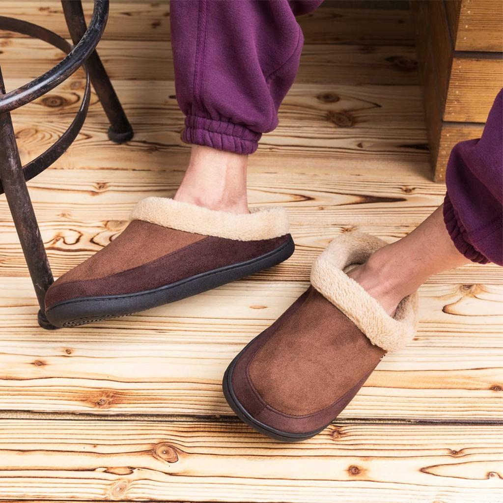 Ranberone Winter Large Fluffy Clogs with Fur Cold and Design for Indoor and Outdoor Wear 28 0 Men's Slippers, Warm, Non-Slip, Lightweight, Sizes,