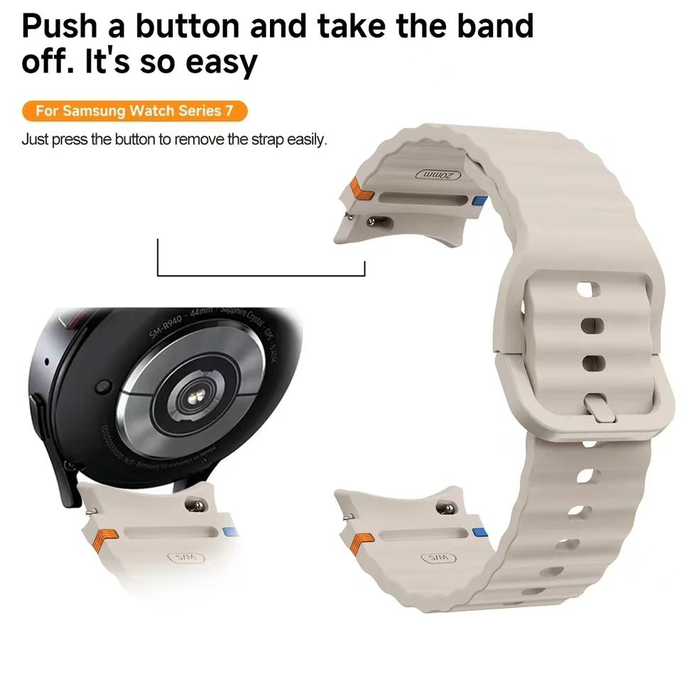 Originele Siliconen Band voor Samsung Galaxy Watch 7 44mm 40mm FE 6 4 5 pro 45mm Armband voor Watch 6 Classic 43mm 47mm Sportband