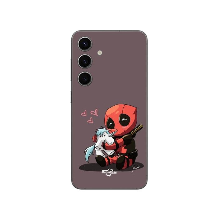 Coque pour Samsung Galaxy S25 Plus Bébé Deadpool avec Licorne