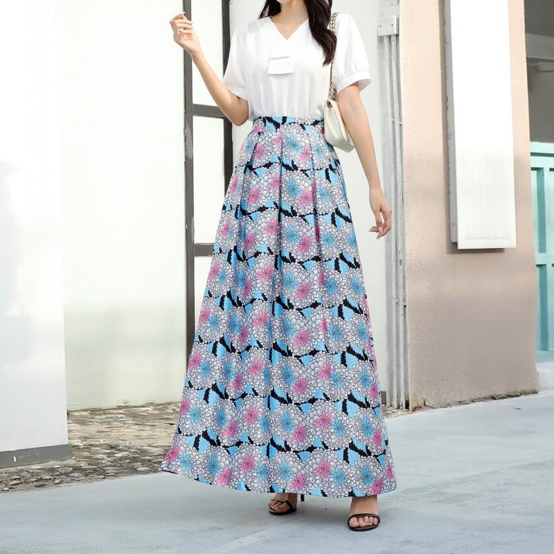 

Spring and autumn skirt women s eba retro flower tutu skirt big swing skirt XXXL