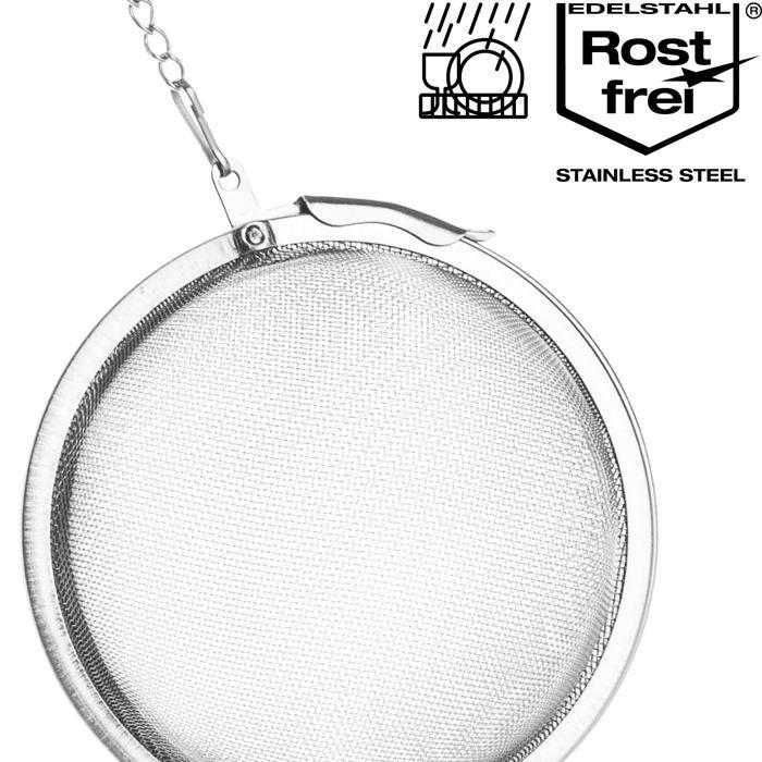 Infuseur à thé - com-four - cf16910 - acier inoxydable - réutilisable - 2 pièces