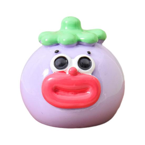 

Cartoon Resin Miniature Fruit Figurine Mini Funny Big Mouth Banana Blueberry Pineapple Statue for DIY Crafts Dollhouse Fairy Garden Cake Decor D