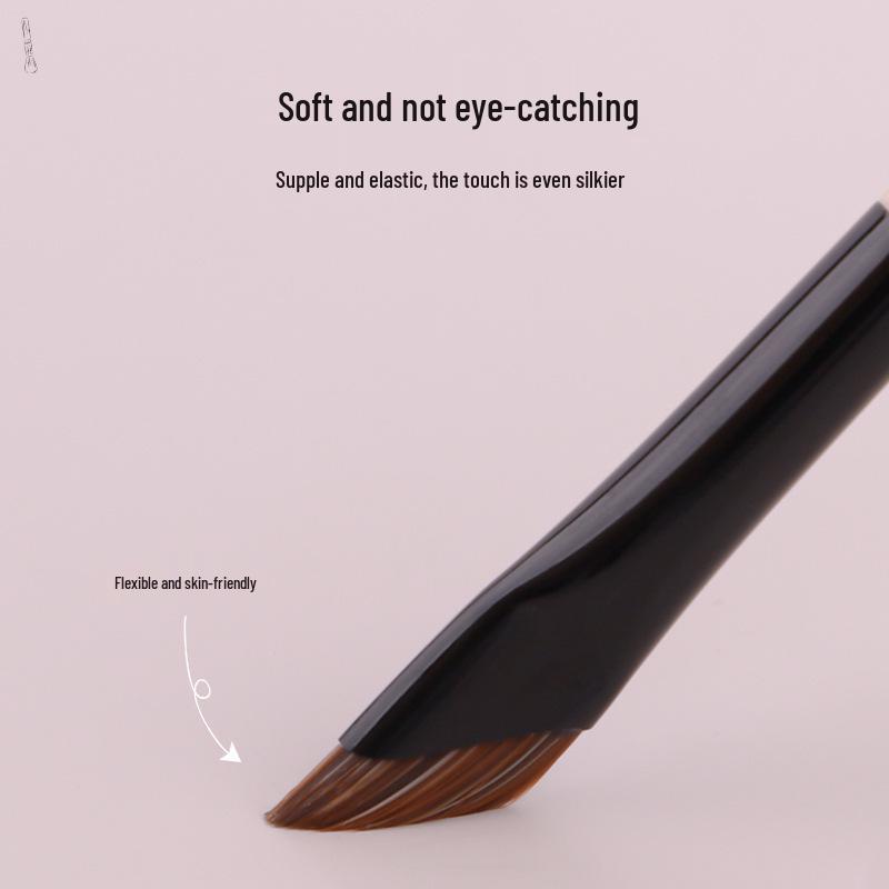 Ultra-thin Sickle Eyeliner & Flat-head Eyebrow Brush for Lower Eyelid and Under-eye Detail